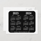 2023-2024 White Neon School Calendar von Janz Postkarte (Vorne/Hinten)