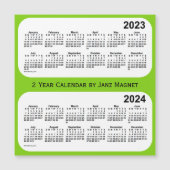 2023-2024 Yellow Green 2 Year Calendar by Janz Magnetkarte (Vorderseite)