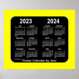 2023-2024 Yellow Neon School Calendar by Janz Poster