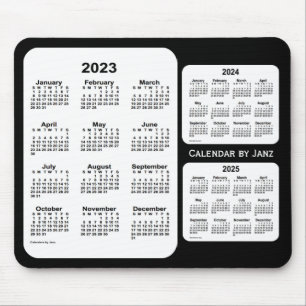 2023-2025 3-jähriger Schwarzweiss-Kalender durch Mousepad