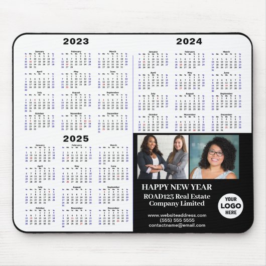 2023 - 2025 Geschäftskalender Moderner Minimalisti Mousepad (Vorne)