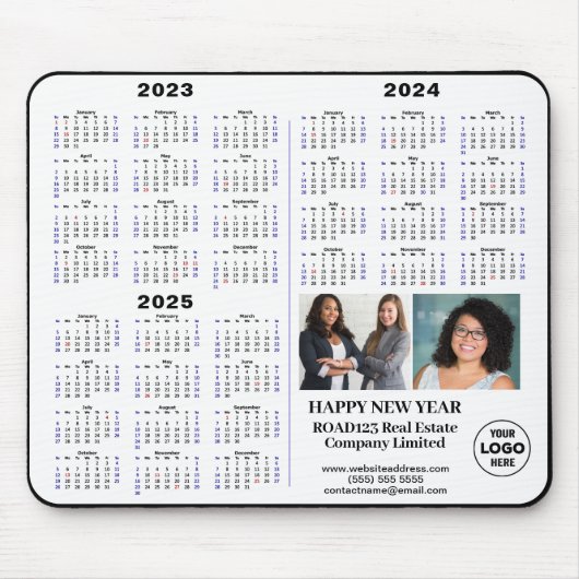 2023 - 2025 Kalender Modernes Business Minimalisti Mousepad (Vorne)