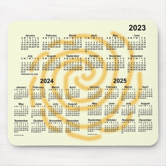 2023-2025 Sonnentage 3 Jahre Kalender von Janz Mousepad (Vorne)