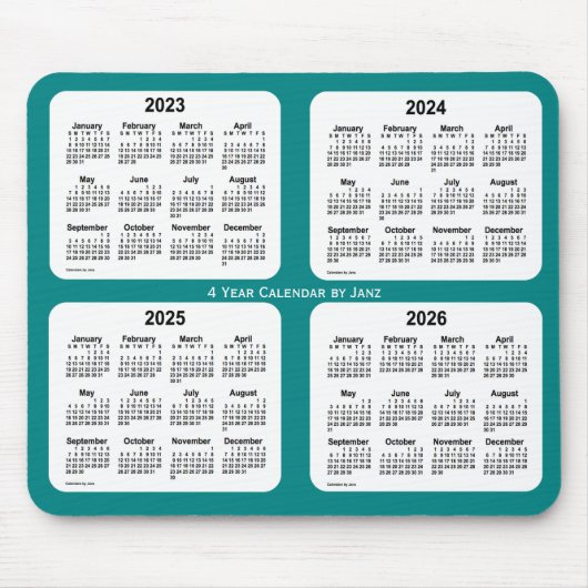 2023-2026 Aquamariner 4-Jahres-Kalender von Janz M Mousepad (Vorne)
