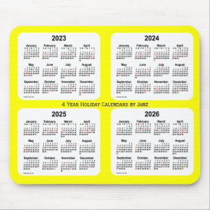 2023-2026 Gelber Ferienkalender von Janz Mousepad