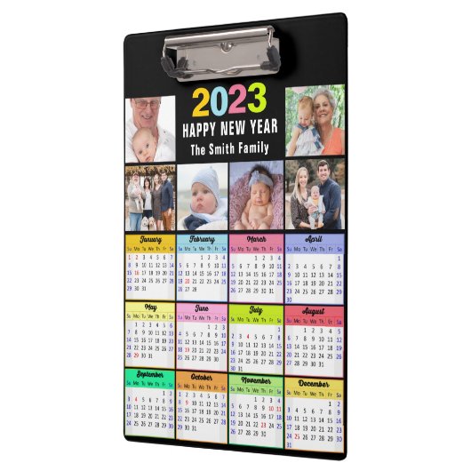 2023-2026 Kalender Custom Family 6 Foto Modern Klemmbrett (Links)