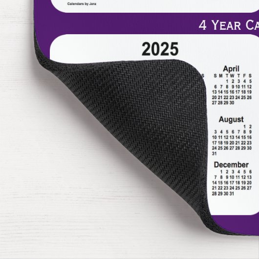 2023-2026 Lila 4-Jahres-Kalender von Janz Mouse Pa Mousepad (Ecke)