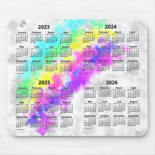 2023-2026 Rainbows End 4 Year Calendar von Janz Mousepad (Vorne)