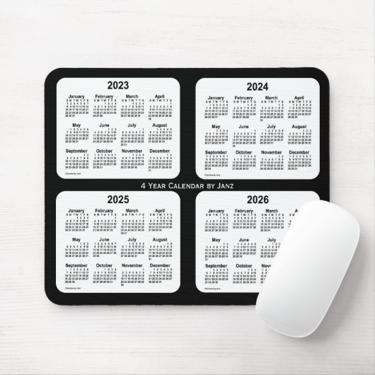 2023-2026 Schwarz-Weiß-Kalender von Janz Mousepad (Mit Mouse)