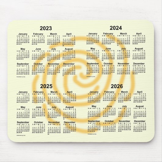 2023-2026 Sonnentage 4 Jahre Kalender von Janz Mousepad (Vorne)
