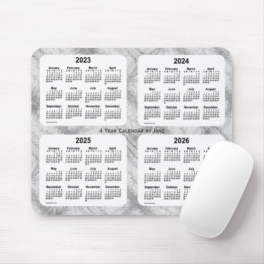2023-2026 Textile Gray 4 Year Calendar by Janz Mousepad (Mit Mouse)