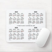 2023-2026 Weißer Feiertagkalender von Janz Mousepad (Mit Mouse)