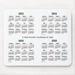 2023-2026 weißer Feiertags-Kalender durch Janz Mousepad