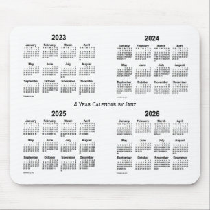 2023-2026 Weißer Vierjahreskalender von Janz Mousepad