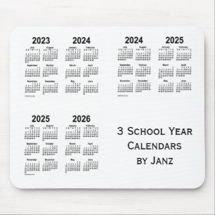 2023-2026 White 3 School Year Calendars von Janz Mousepad