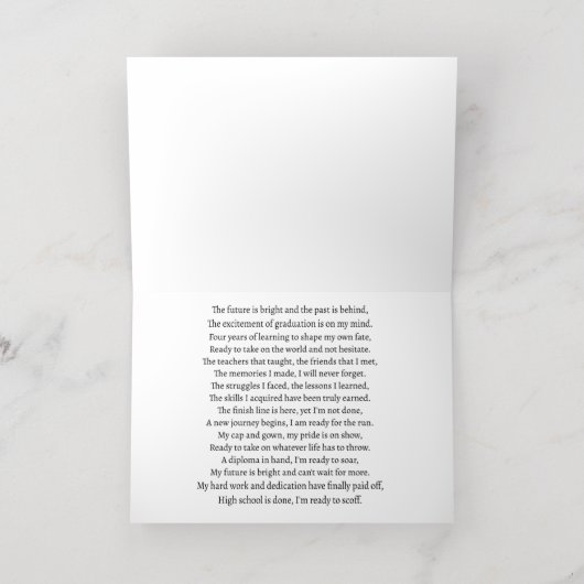 2023 Abschluss-Ankündigung Falded Gold Foil Card (Innen Mitte)