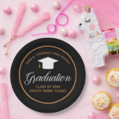 2023 Abschluss Black Gold Custom School Party Pappteller (Party)