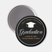 2023 Abschluss Black Gold Personalisiert Graduate Magnet (Vorderseite/Rückseite)