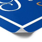 2023 Abschluss Blue Gold Custom High School Party Poster (Ecke)