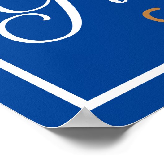 2023 Abschluss Blue Gold Custom High School Party Poster (Ecke)