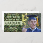 2023 Abschluss Camouflage Custom Foto Green Ankündigung (Vorne/Hinten)