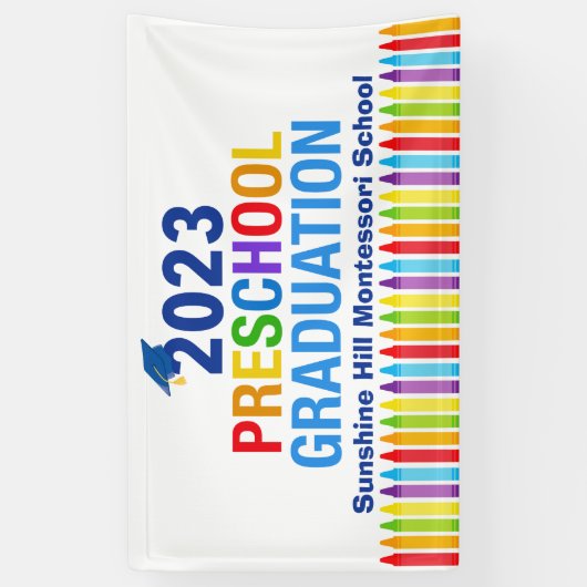 2023 Abschluss Custom Crayon School Banner (Vertikal)