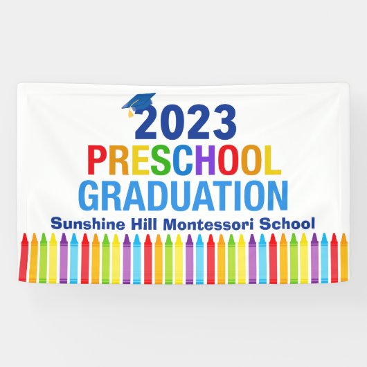 2023 Abschluss Custom Crayon School Banner (Horizontal)