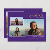 2023 Abschluss Foto Collage Lila Skript (Vorne/Hinten)