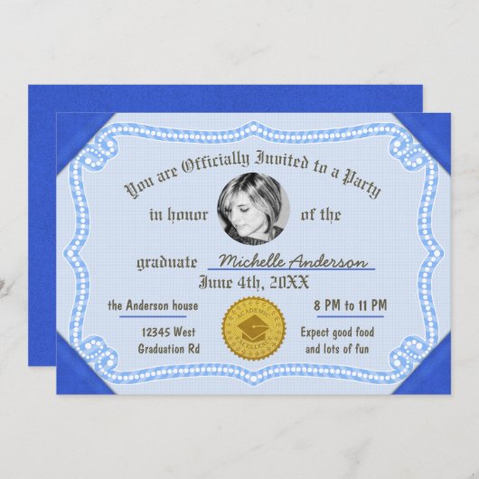 2023 Abschluss Foto Diplomabschlüsse Einladung (Vorne/Hinten)