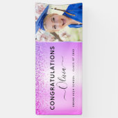 2023 Abschluss Glitzer Lila Banner (Vertikal)