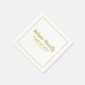 2023 Abschluss-Gold-Pinselskript Serviette (Ecke)