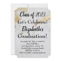 2023 Abschluss Grauer Marmor mit schwarzem Text