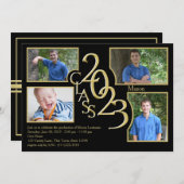 2023 Abschluss-Klasse von Quad Foto Black Einladung (Vorne/Hinten)