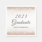 2023 Abschluss Pink Glitzer Paper Napkin Serviette (Vorderseite)