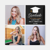 2023 Abschluss Senior Foto Collage Black Gold