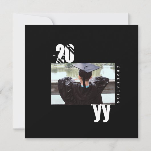 2023 Abschluss Typografie Fett Foto Minimal (Vorderseite)