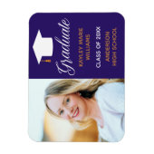 2023 Ankündigung des Graduate Foto Lila Abschluss Magnet (Vertikal)