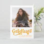 2023 Ankündigung von Graduate Foto 70er Retro Oran (Stehend Vorderseite)