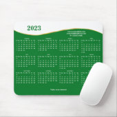 2023 auf der grünen und weißen Maus Pad Mousepad (Mit Mouse)