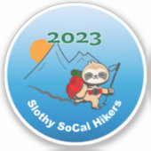 2023 Aufkleber für Slothy SoCal-Wanderer (Vorderseite)