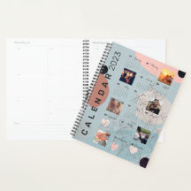 2023 Baby Blue Calendar Journal , 6 benutzerdefini