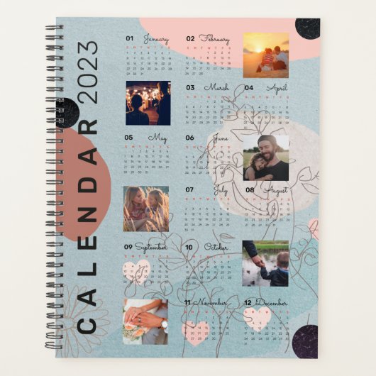 2023 Baby Blue Calendar Journal , 6 benutzerdefini Planer (Vorderseite)