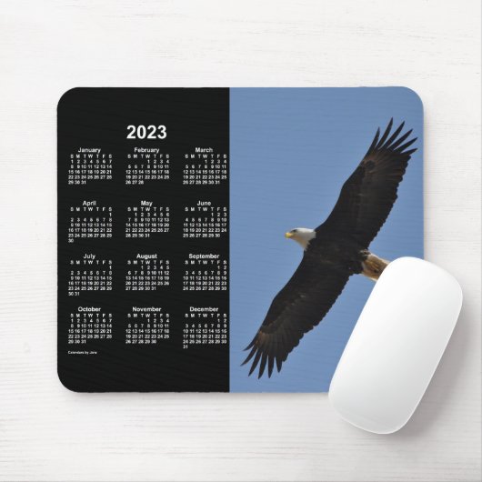 2023 Bald Eagle Neon Calendar von Janz Mouse Pad Mousepad (Mit Mouse)