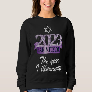 2023 Bar Mitzvah Zitat Feierliches Lila Schwarzes Sweatshirt