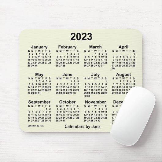 2023 Beige Kalender von Janz Mouse Pad Mousepad (Mit Mouse)