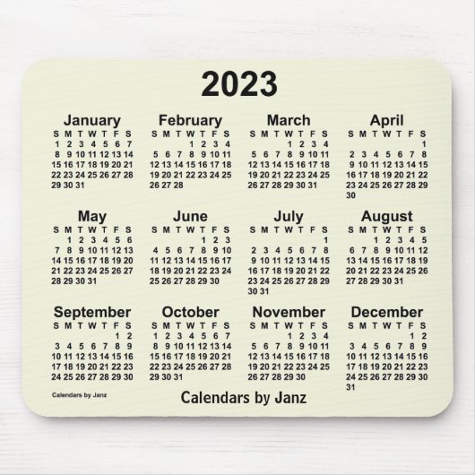 2023 Beige Kalender von Janz Mouse Pad Mousepad (Vorne)