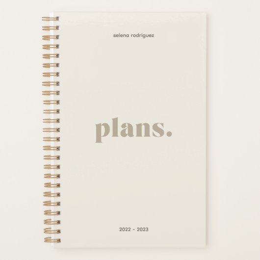 2023 Beige wöchentlich Monatlicher, nicht terminie Planer (Vorderseite)