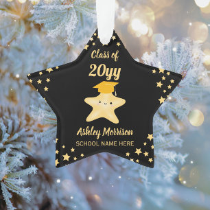 2023 Black and Gold Super Star Abschluss Ornament