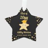 2023 Black and Gold Super Star Abschluss Ornament (Rückseite)
