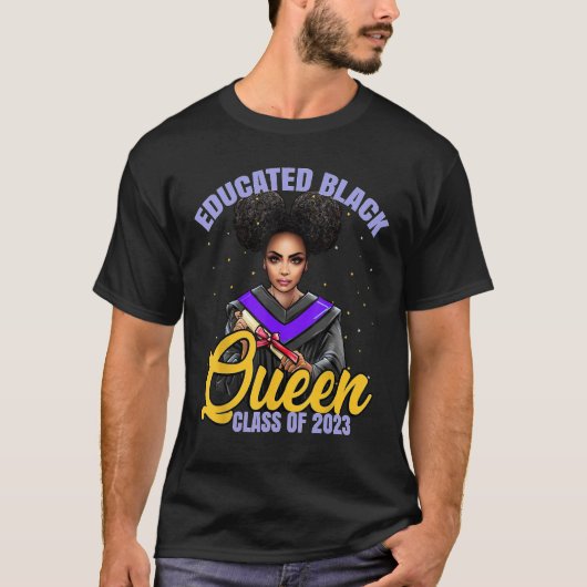 2023 Black Girl Graduation HBCU Purple Lavender Vi T-Shirt (Vorderseite)